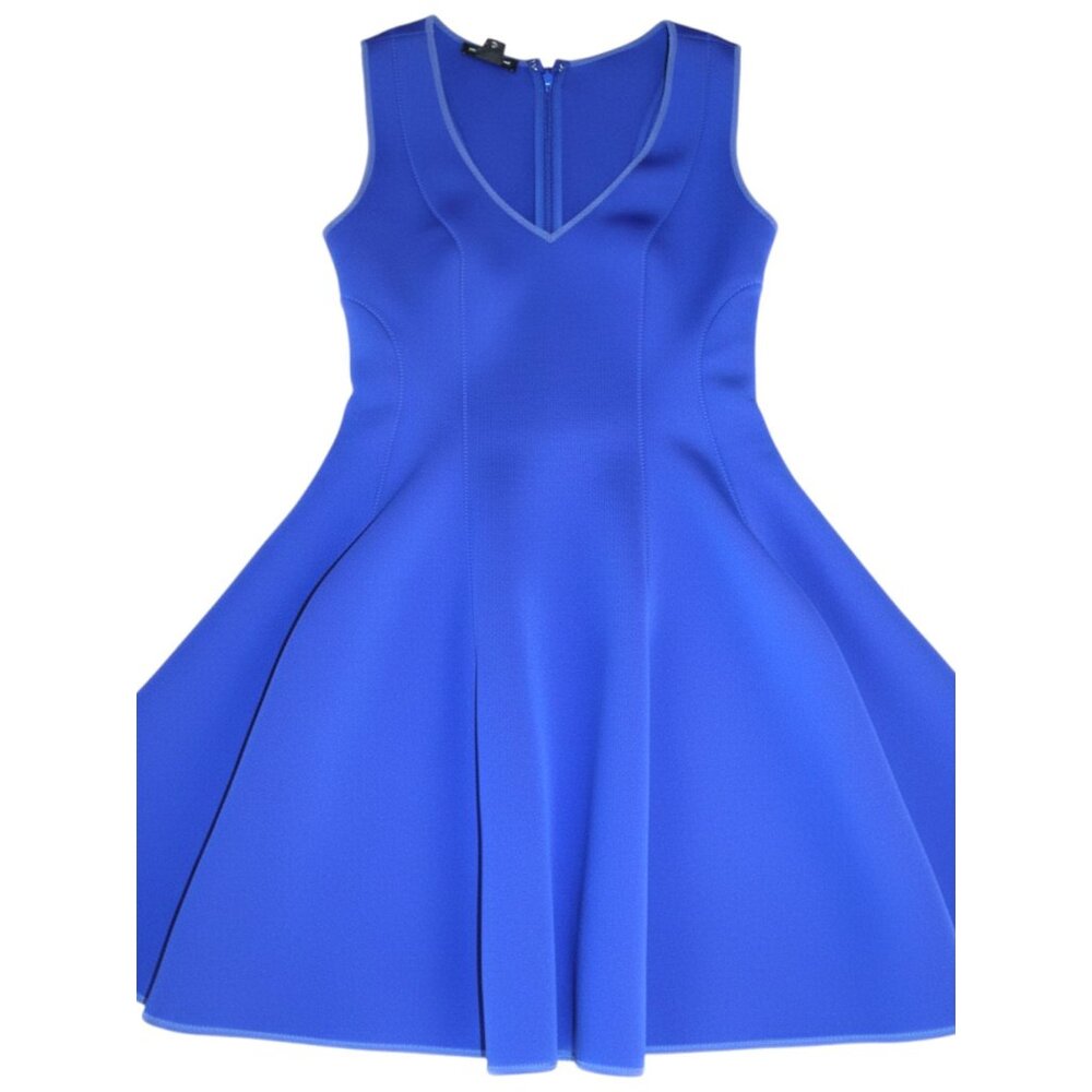 Club Monaco Scuba Fit Flare Dress Sz 4 Blue Party Cocktailcore Softgirl